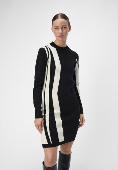 OBJRAY DRESS - Robe pull - black/sandshell