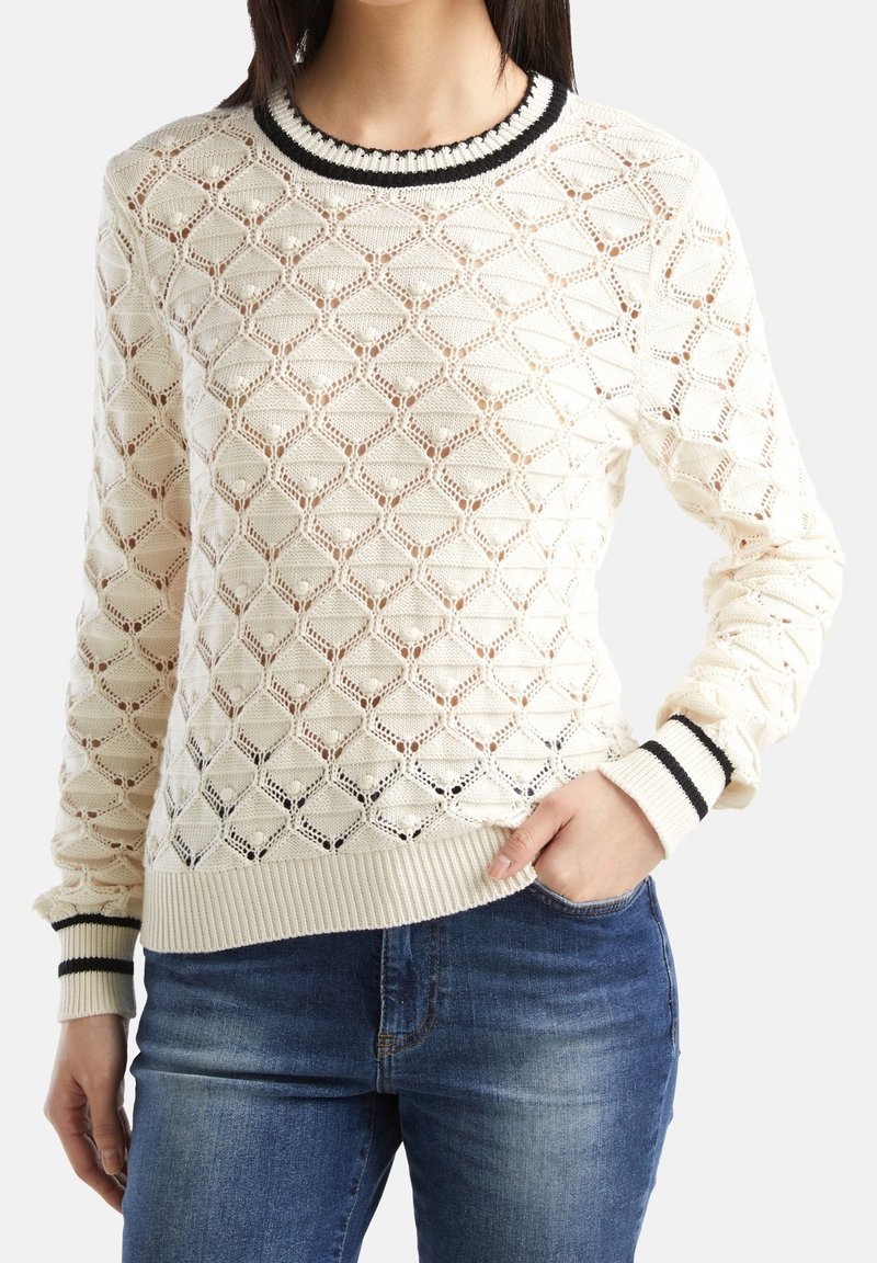 United Colors of Benetton Stickad tröja - off-white