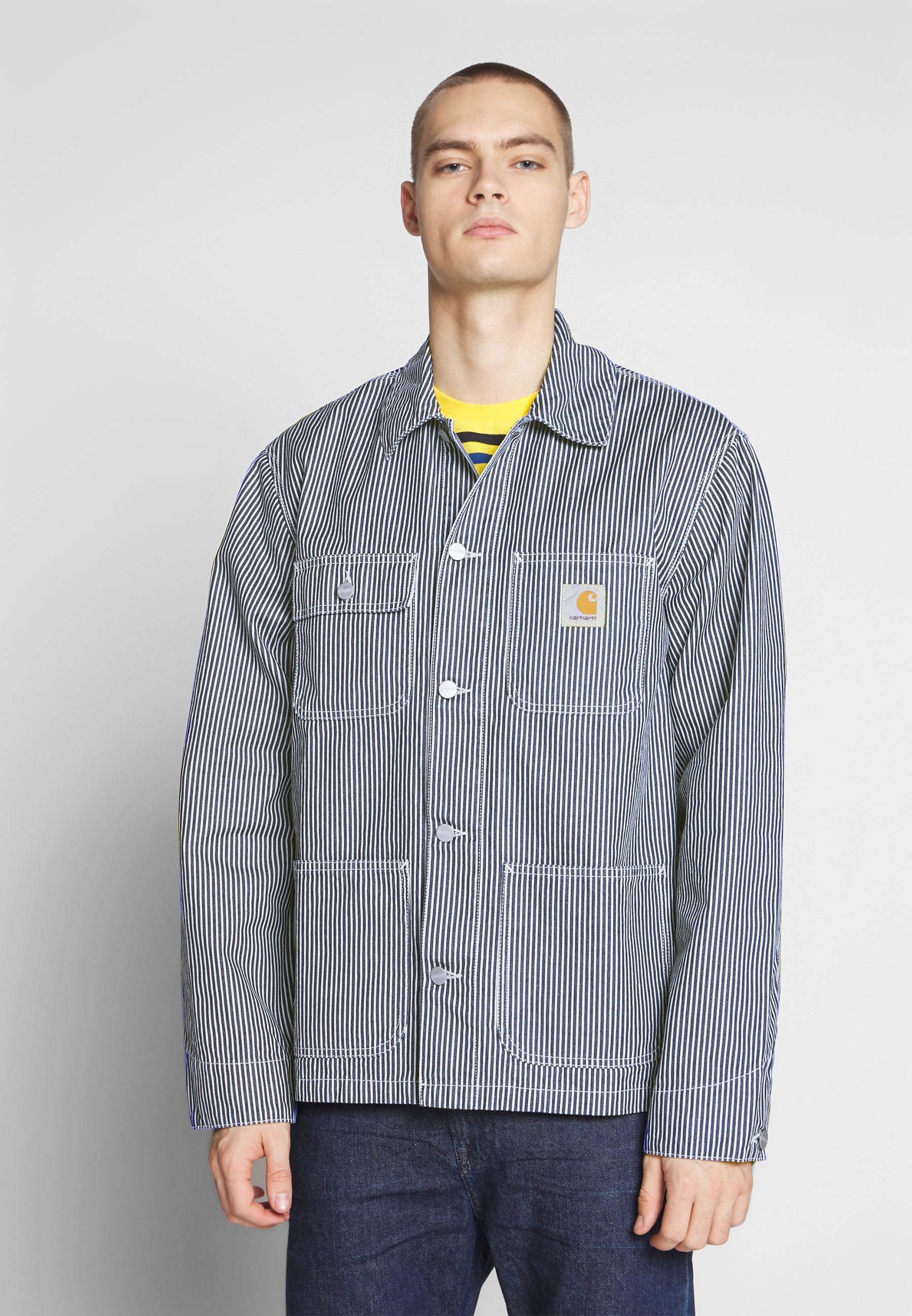 carhartt white denim jacket