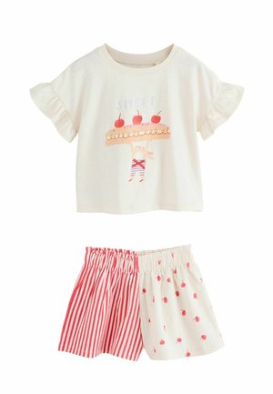 Next, REGULAR FIT - SHORT SLEEVE SET - Shorts - ecru white bunny