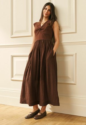 Laura Ashley, REGULAR FIT - TWIST FRONT 2IN1 DRESS - Maxi dress - chocolate brown