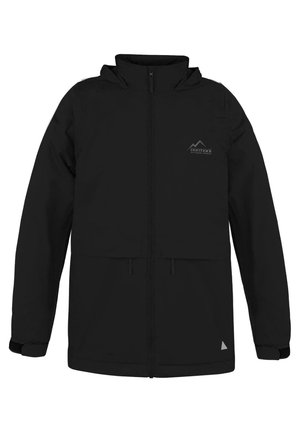 WASSERDICHTE SOFTSHELLJACKE MIT KAPUZE UND REFLEKTOREN - Regenjacke / wasserabweisende Jacke - schwarz