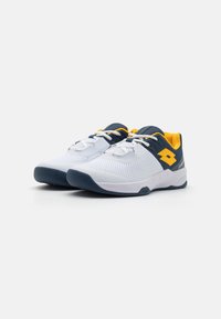 Lotto SUPERRAPIDA 600 II - Padel cipő - all white/nectar yellow/ocean blue