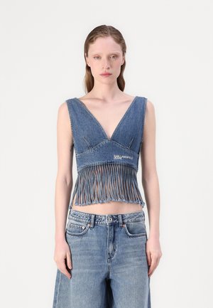FRINGED  - Toppi - stone washed mid blue