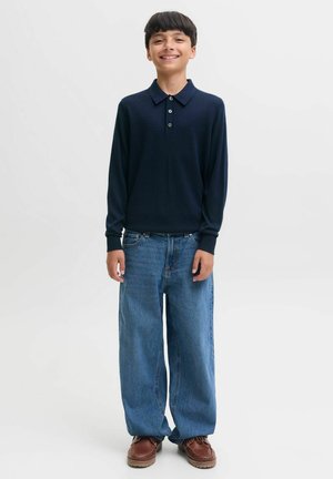 Jack & Jones Junior, KNITTED POLO KNITTED POLO BOYS - T-shirt à manches longues - night sky