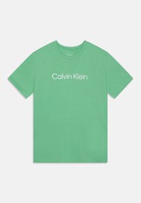 Calvin Klein Jeans INSTITUTIONAL UNISEX 2 PACK - Marškinėliai su spaudiniu - classic beige/neptune waves