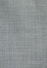 Eng gewebter Stoff mit einem gitterartigen Muster in Grautönen und Blau, der eine strukturierte Oberfläche erzeugt.