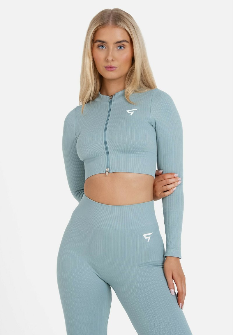SQUATPROOF LONG SLEEVE NO SURRENDER SEAMLESS - Sweater met rits - blue grey