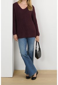 Culture Stickad tröja - mottled bordeaux