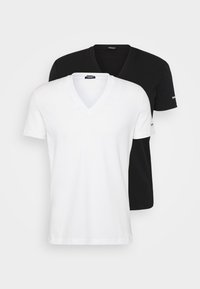 NEW BASIC V NECK 2 PACK - Caraco - black/white