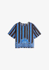 Non sélectionné, brown blue stripe sun border print