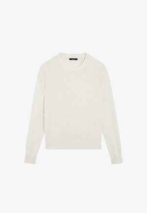Massimo Dutti, FINE-KNIT WOOL BLEND SWEATER - Maglione - white