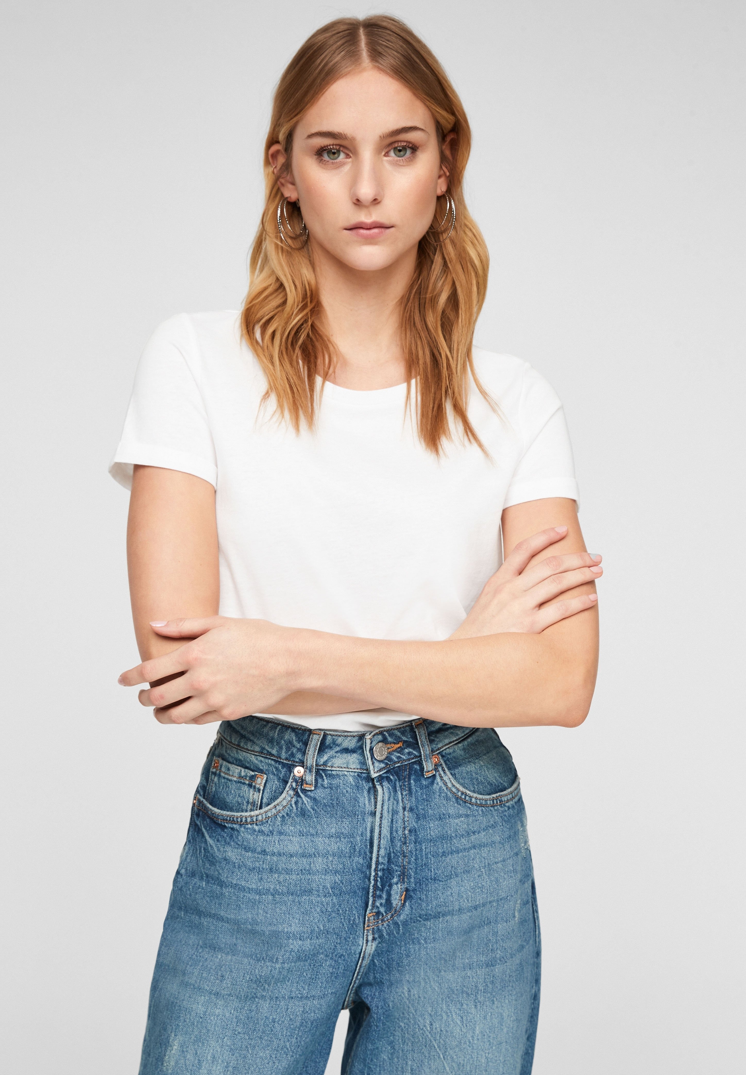 QS by s.Oliver T-Shirt basic - white/weiß