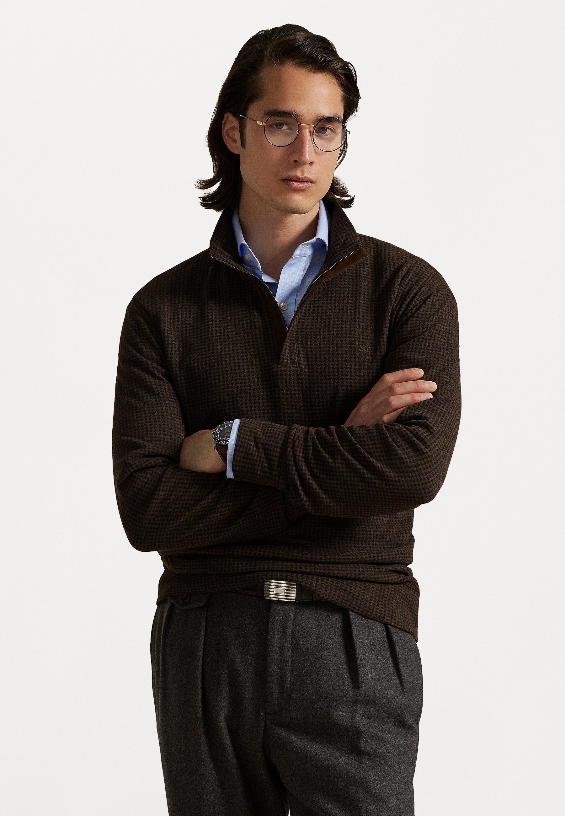 Polo Ralph Lauren HOUNDSTOOTH LUXURY JERSEY PULLOVER - Jumper