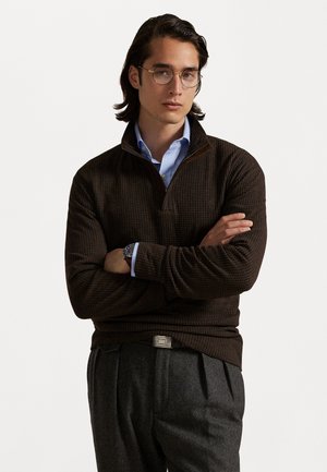 HOUNDSTOOTH LUXURY JERSEY PULLOVER - Svetrík - alpine brown