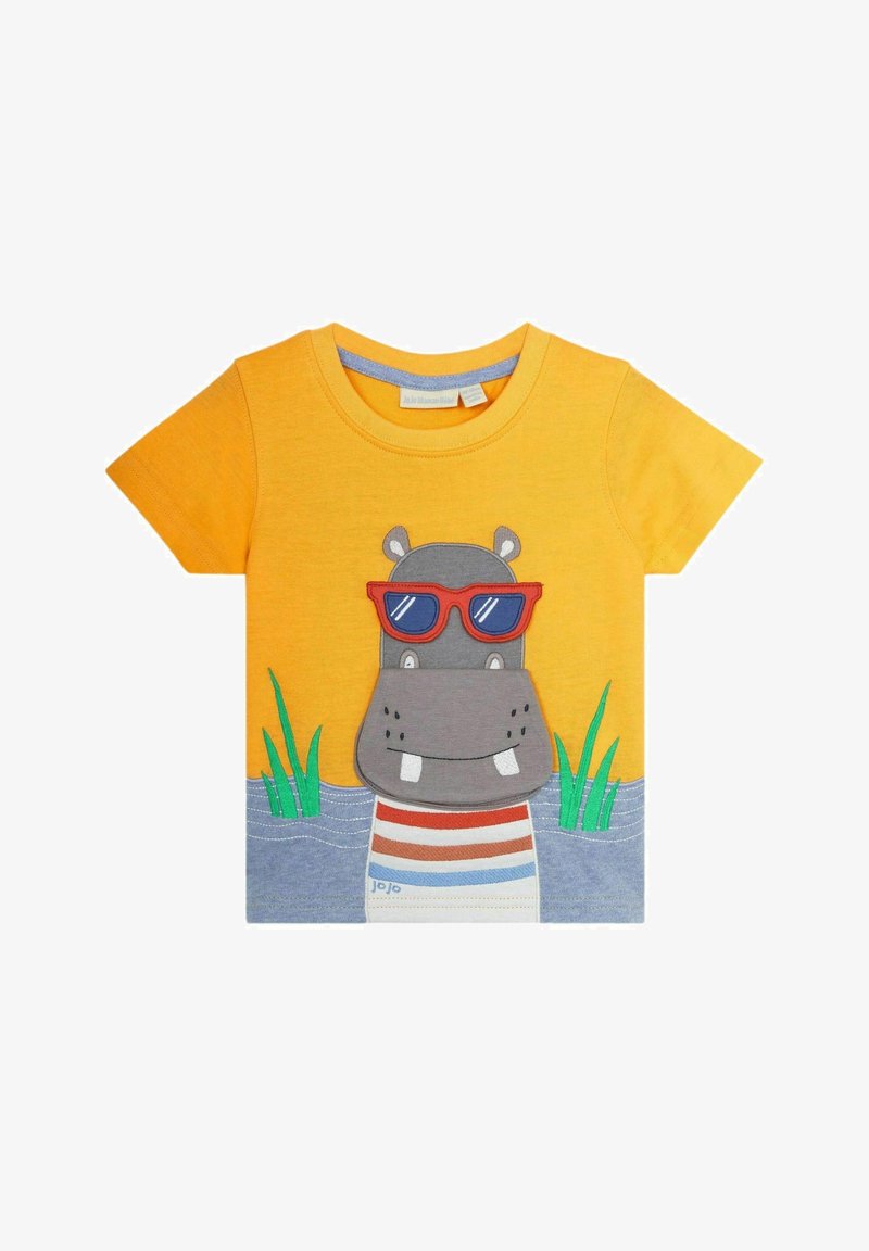 JoJo Maman Bébé REGULAR FIT - Apdrukāts T-krekls - yellow hippo