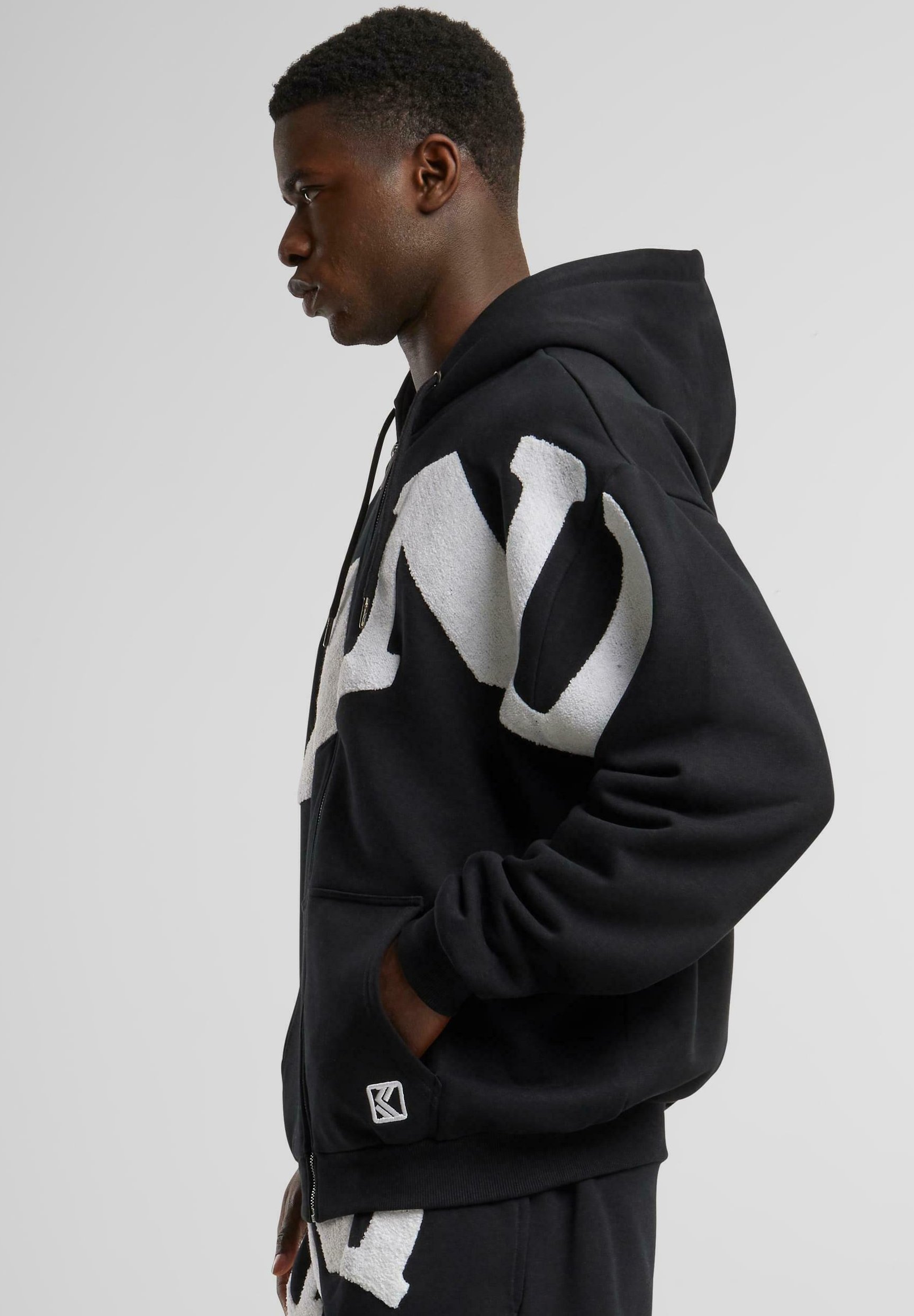 Karl Kani WAVY RETRO OS FULL - Zip-up sweatshirt - black - Zalando