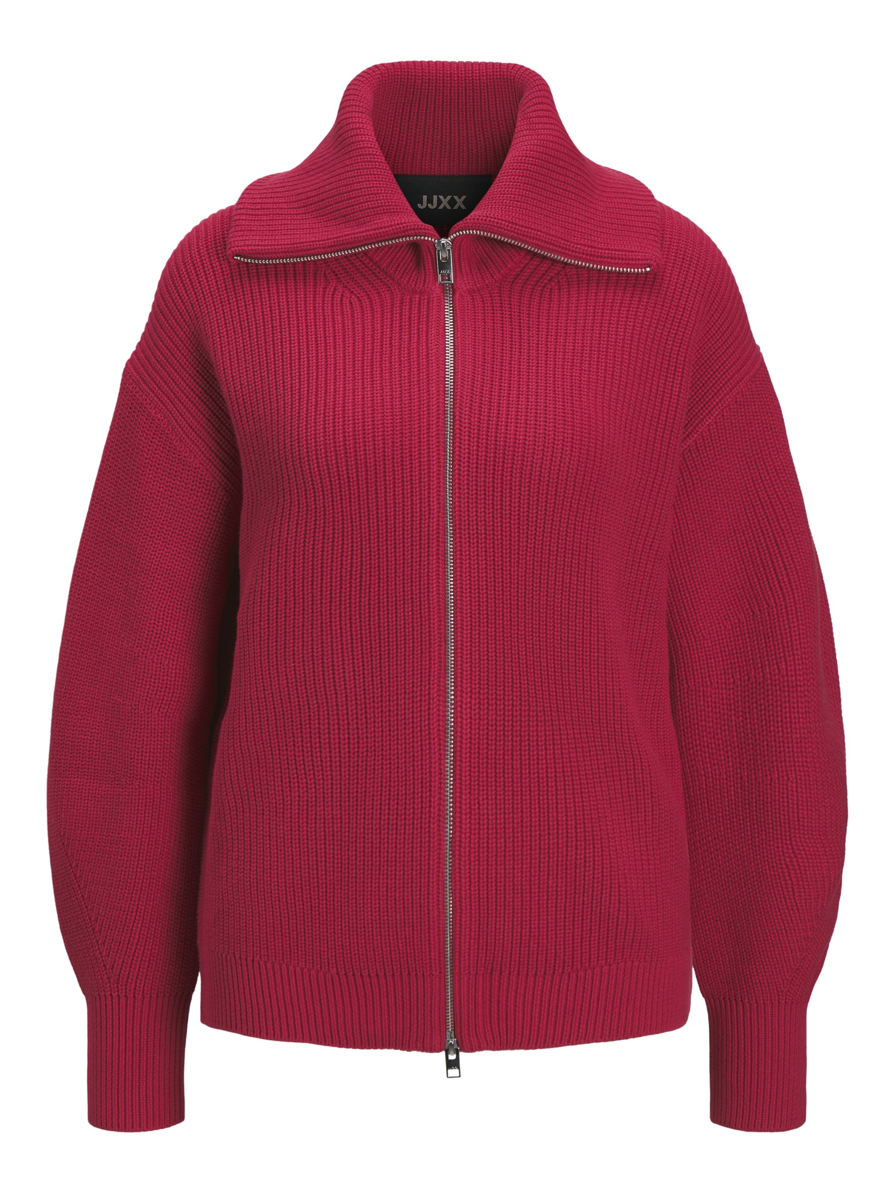 JJXX JXADELINE TWIST ZIP CARDIGAN KNIT - Cardigan - barberry/red