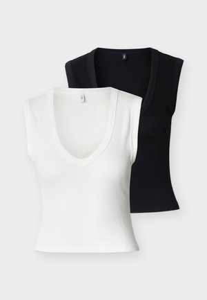 ONLMILA V NECK 2 PACK - Top - black/cloud dancer