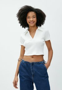 Koton SHORT SLEEVE TISSUED  - T-shirts basic - white