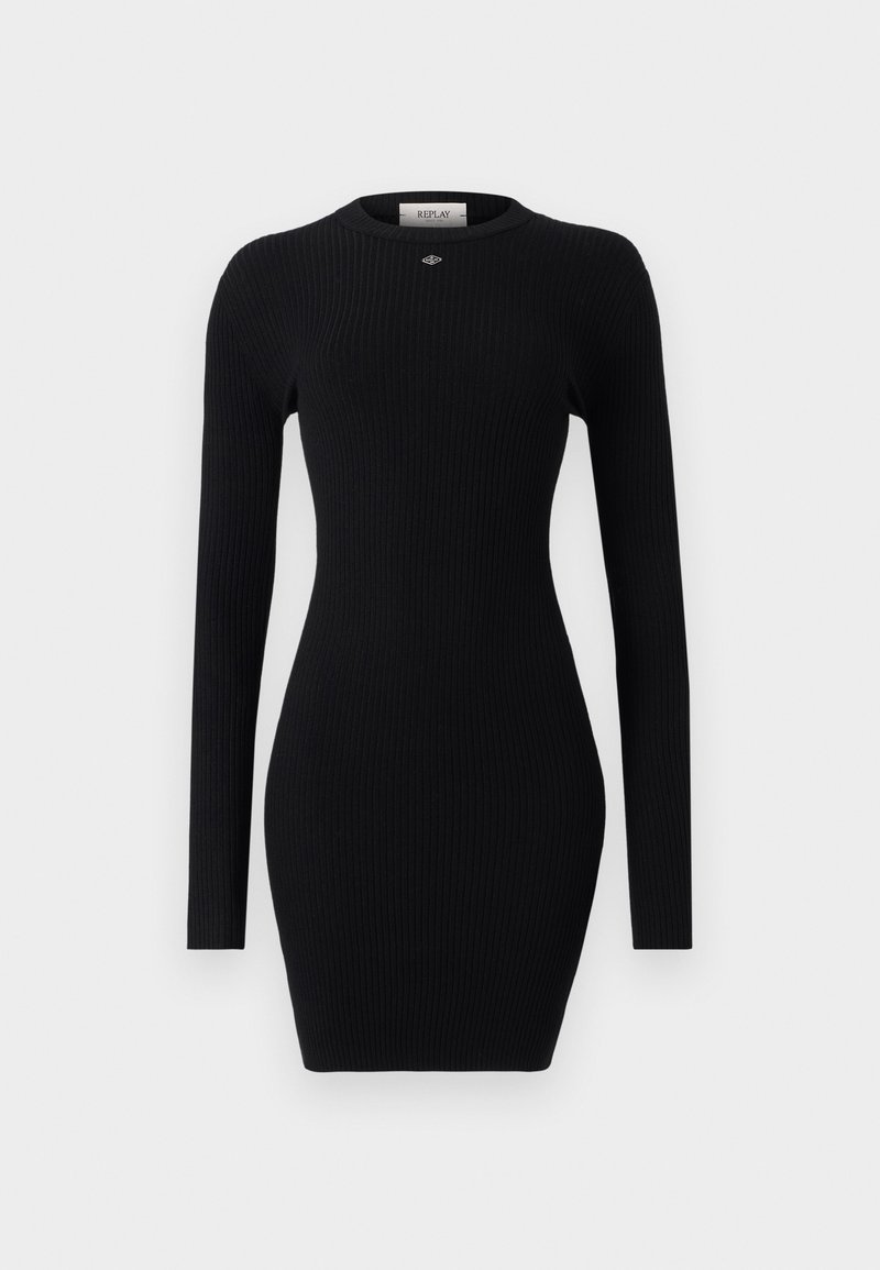Replay Gebreide jurk zwart Replay Gebreide jurk zwart