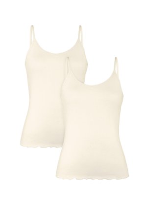 SPAGHETTI V-NECK FITTED 2ER-SET PURE  - Unterhemd/-shirt - natur