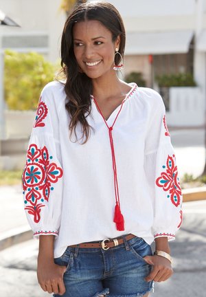 LANGARM - Tunic - weiß rot blau