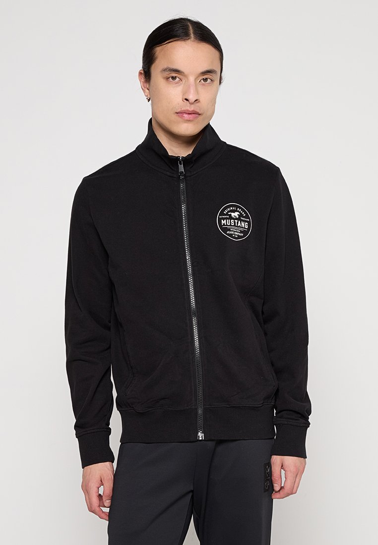 mustang Sweater met rits zwart