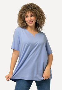 Ulla Popken A-LINIE HALBARM - T-shirt con stampa - classic sky blue