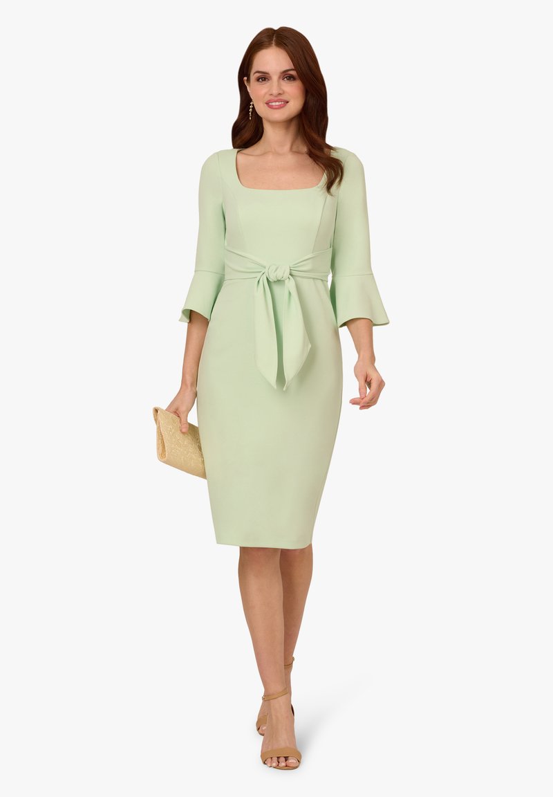 adrianna papell mint green dress Green Long Sleeve Beaded Full Length Dress