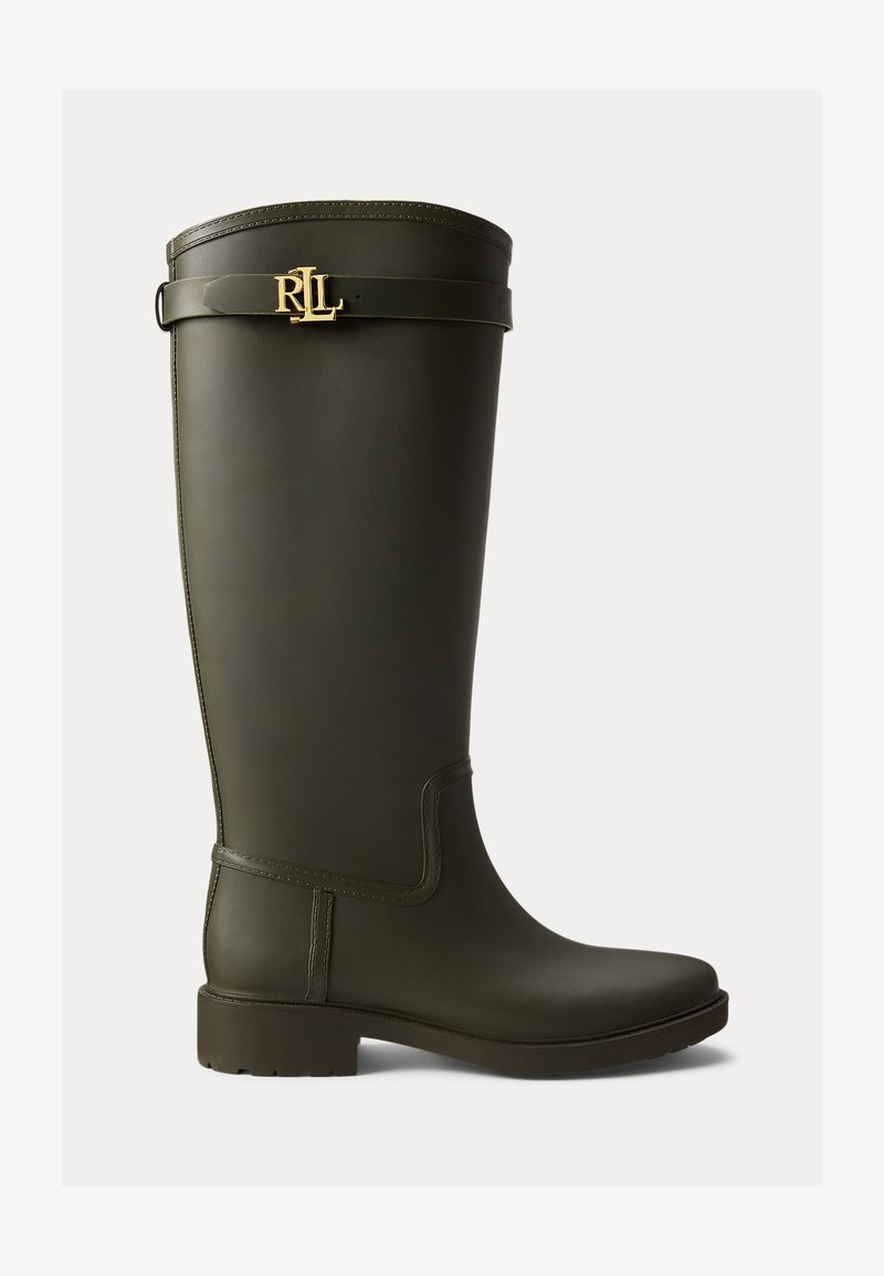 Lauren Ralph Lauren PORTIAH RUBBER TALL RAIN BOOT - Dežni škornji - dark olive