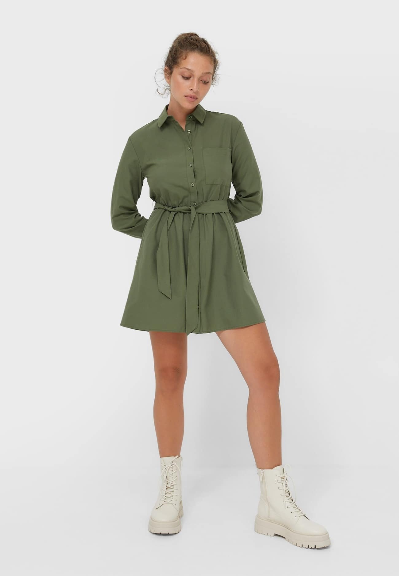 Stradivarius Abito a camicia - khaki/cachi - Zalando.it