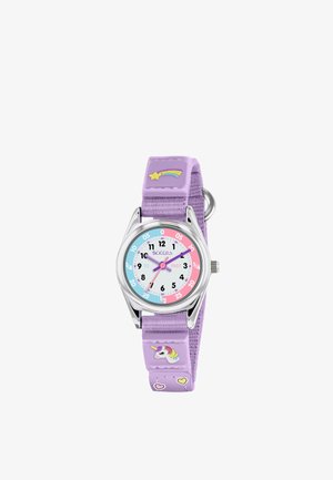 Tikkers, TIKKERS KINDERUHR LERNUHR KLETTVERSCHLUSS EINHORN UNISEX - Horloge - violet
