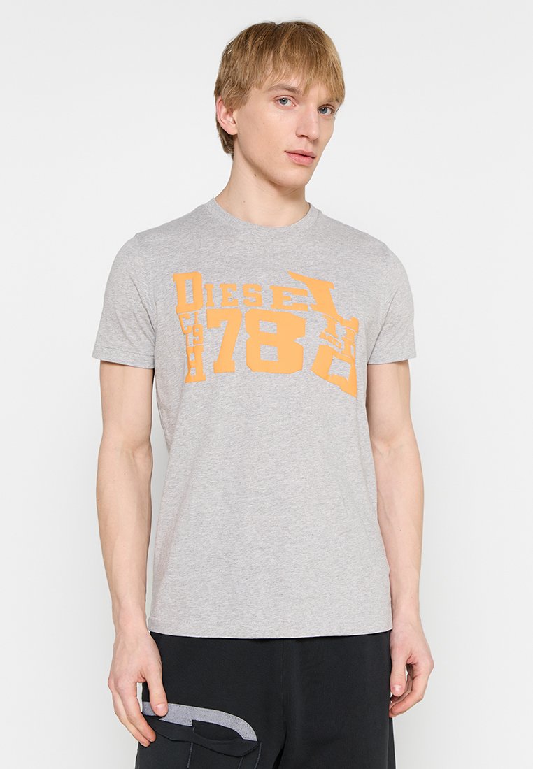 Diesel T-shirt print lichtgrijs
