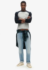 Superdry & Co ESSENTIAL LOGO - Langærmet T-shirt - grey fleck marl eclipse navy