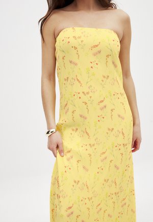 PLISSE TUBE  - Maxi dress - yellow flower print