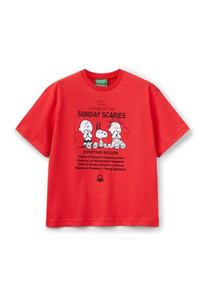 SHORT SLEEVE SNOOPY PEANUTS - T-Shirt print - red