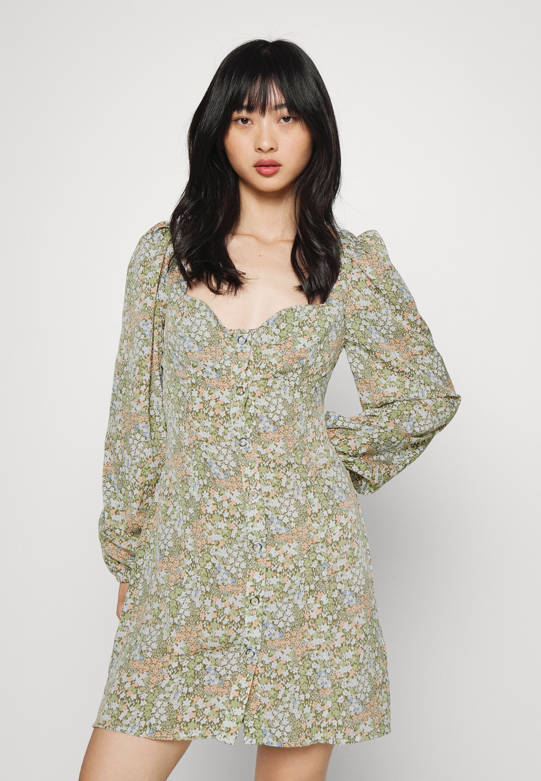 Glamorous Petite SNAP FRONT MINI DRESS 