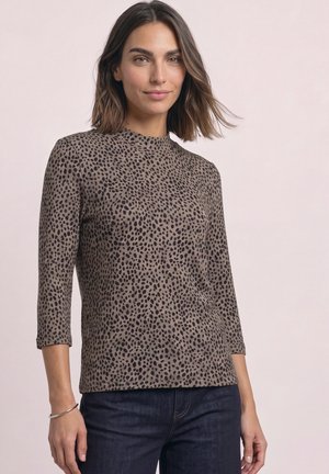 Street One, 3/4-ARM SHIRT MIT TURTLE NECK UND PRINT - T-shirt à manches longues - black