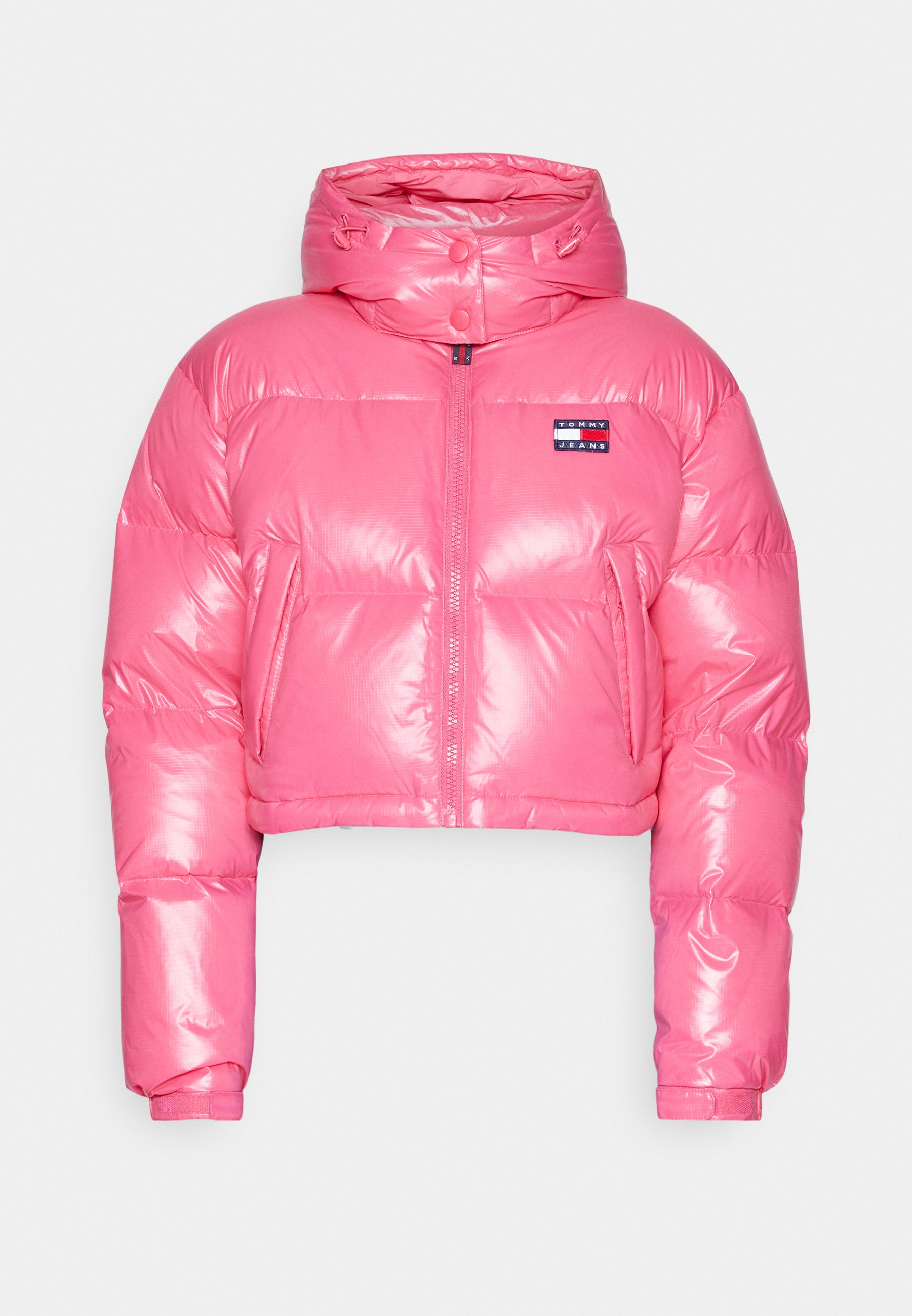  JEANS THE ALASKA PUFFER S ピンク Tommy Jeans Crop Alaska Puffer | David Jones