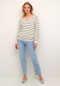 Cream CRSILLAR - Strickpullover - eggnog black stripe
