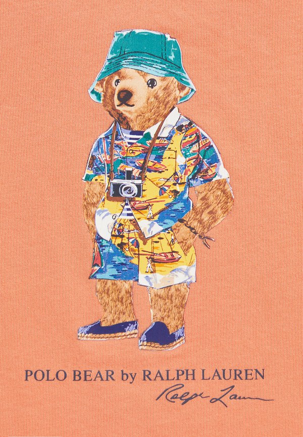 POLO BEAR JERSEY TEE & TERRY SHORT SET - Shorts - peach tree2