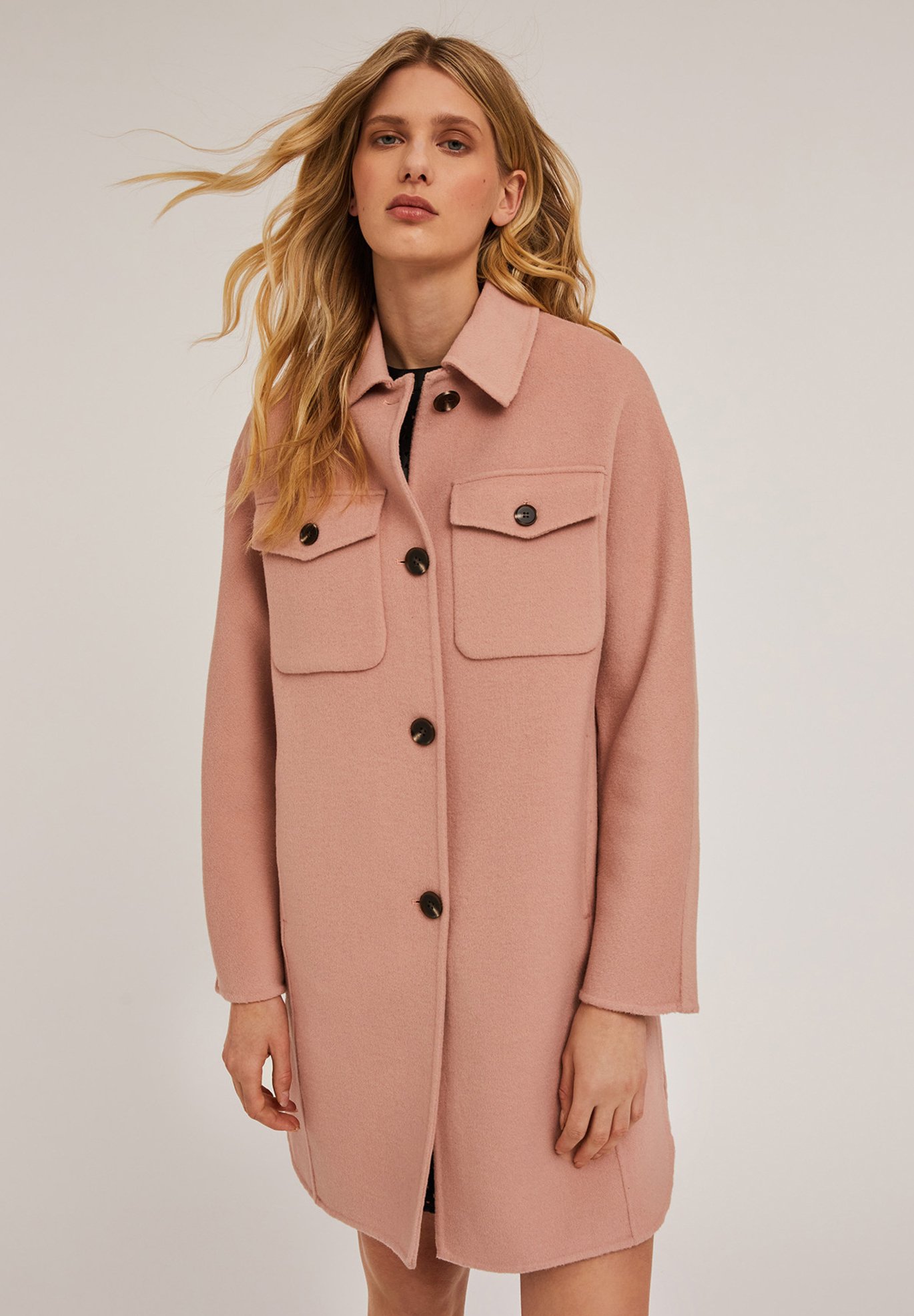 Klassischer Mantel Rosa Wollmantel Only Wollmantel Kurzmantel