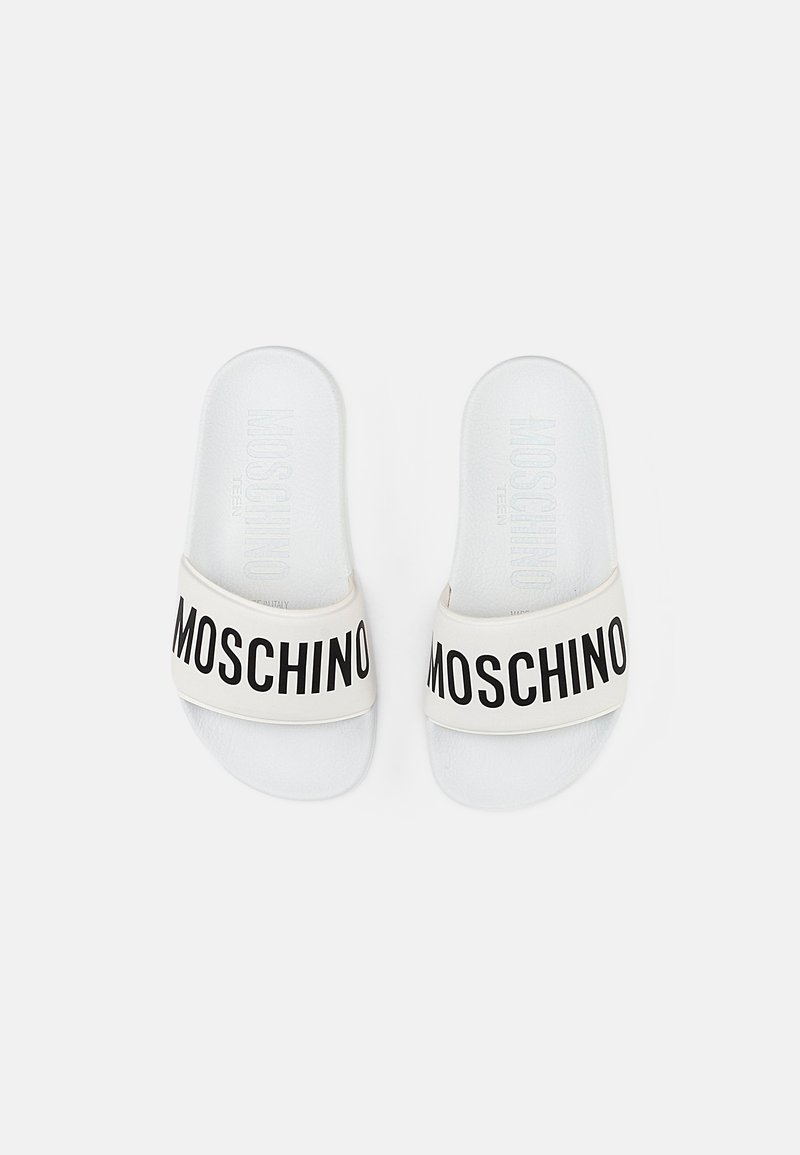 Kinder Sneaker | MOSCHINO Pantolette flach white/black/weiß - LR08154 Kinder Sneaker | MOSCHINO Pantolette flach white/black/weiß - LR08154