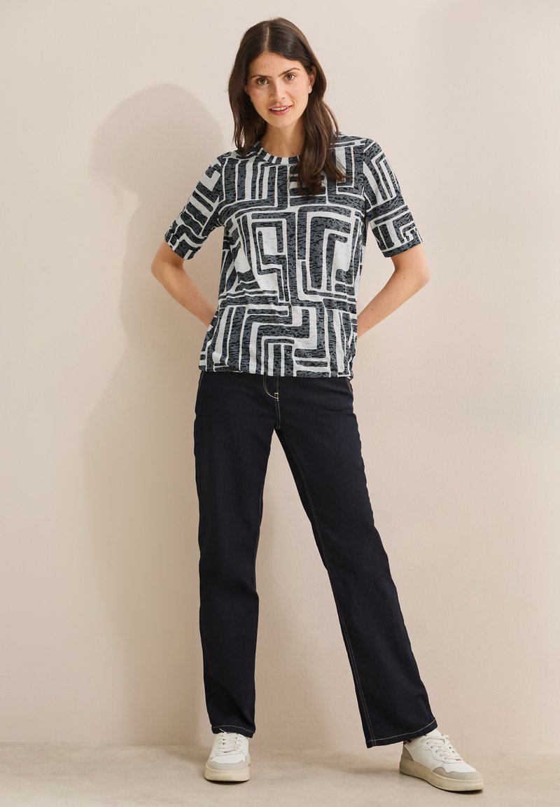 Cecil Maglietta Donna Ausbrenner Con Scritta: Effetto Bruciato Semitrasparente, Girocollo, Morbida, Casual