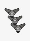 PLANET THONG 3 PACK - Chilot tanga - black