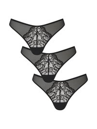 PLANET THONG 3 PACK - Perizoma - black