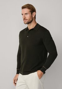 Hackett London Top s dlhým rukávom - hunter green