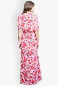 HotSquash SPLIT FRONT - Velika haljina - red white paisley swirl