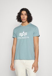 Alpha Industries - T-shirt med print - grey blue Miniatyrbild 1